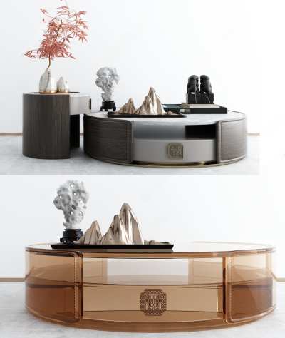 现代茶几3D模型下载